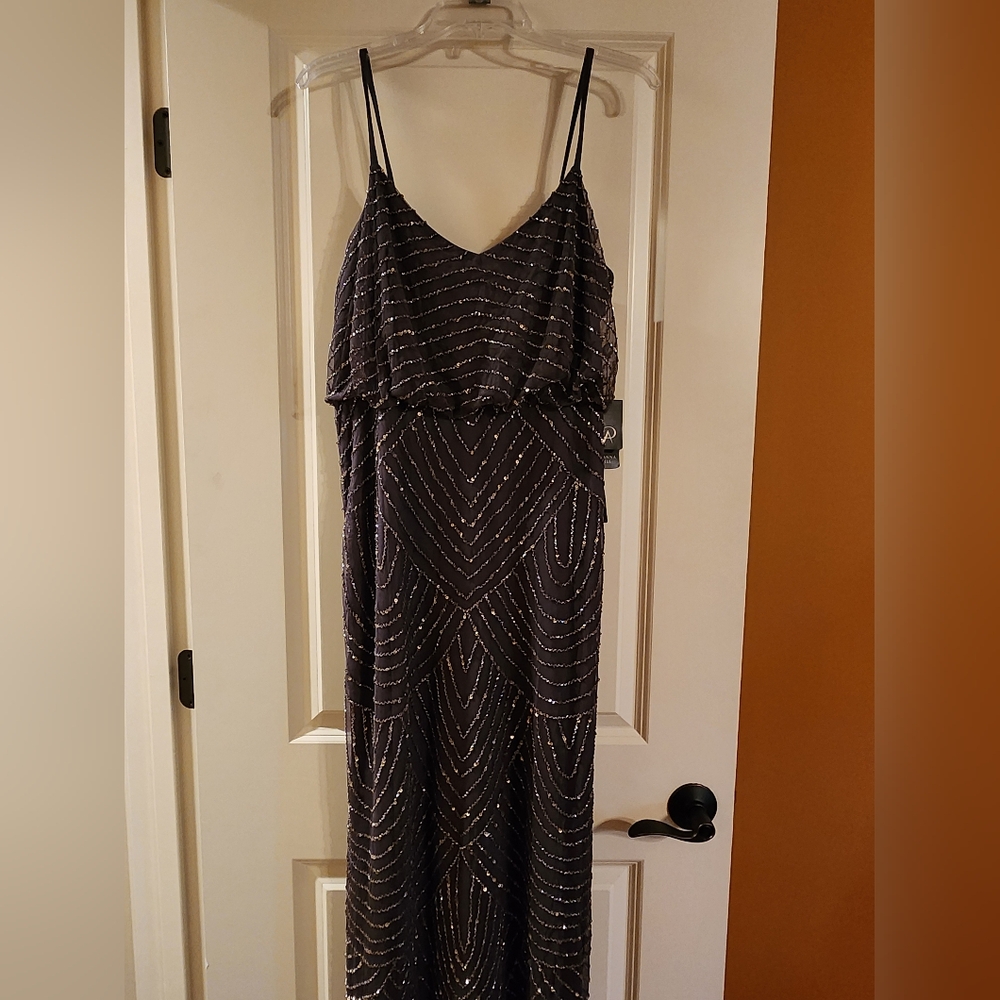 Adrianna Papell sequin prom dress, 14